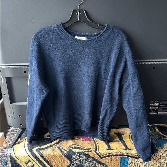 Madewell Blue Flower Sweater - M - Picture 2 of 7